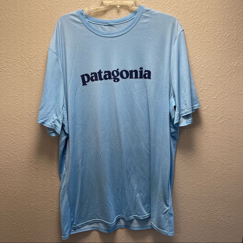 Patagonia T-shirt, Daily Capilene Baselayer, labeled as L but fits like an XL